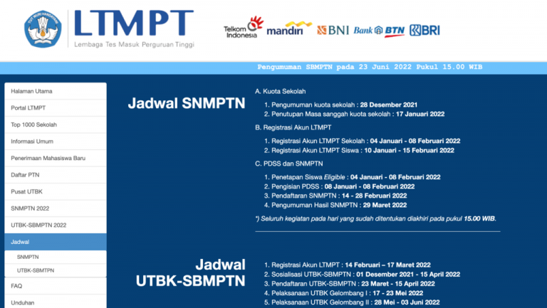 Cek Pengumuman SBMPTN 2022 di https://pengumuman-sbmptn.ltmpt.ac.id